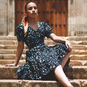 Mountain WildFlowers Wrap Dress